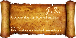 Goldenberg Konstantin névjegykártya